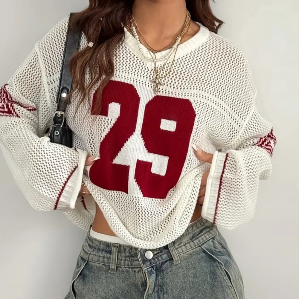 v neck long sleeve sweater